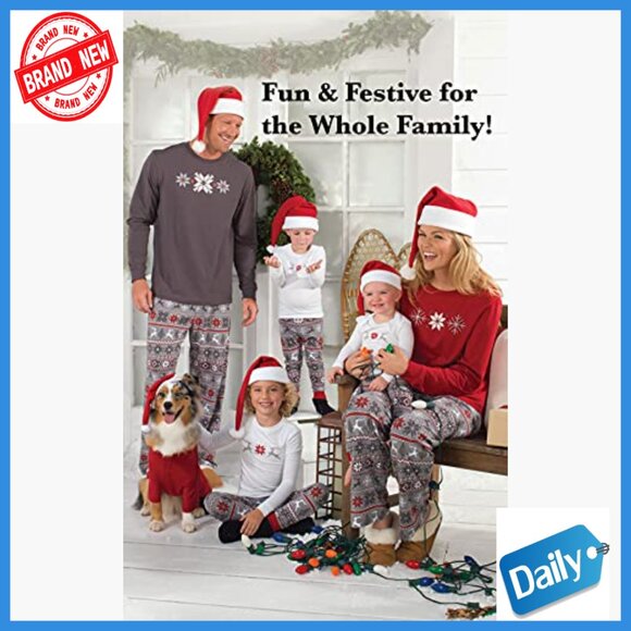 Nordic Print Christmas Pajama Set, Cotton Blend, Snug Fit, Family Matching - Picture 3 of 7